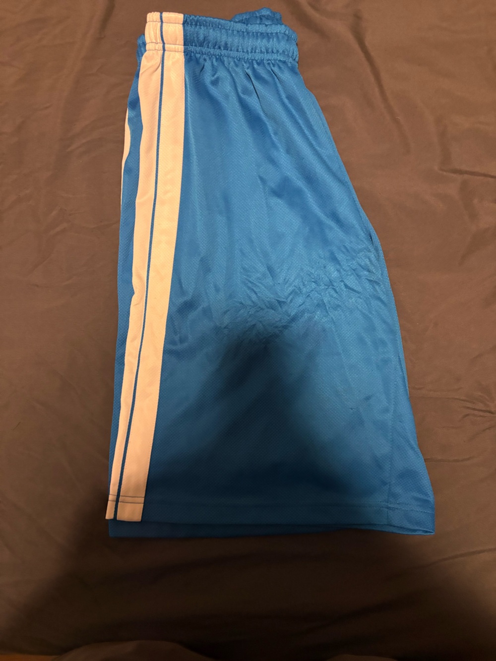 Nike Men's Sky Blue Athletic Shorts with White Side Stripe